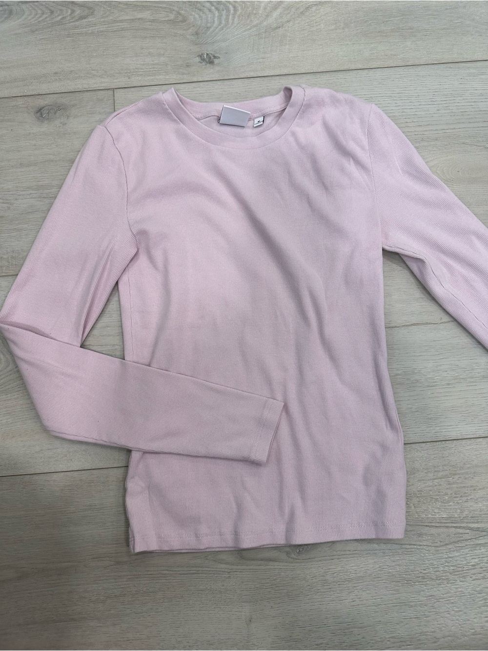 TNA HomeStretch Pink Ribbed Long Sleeve Top Size M